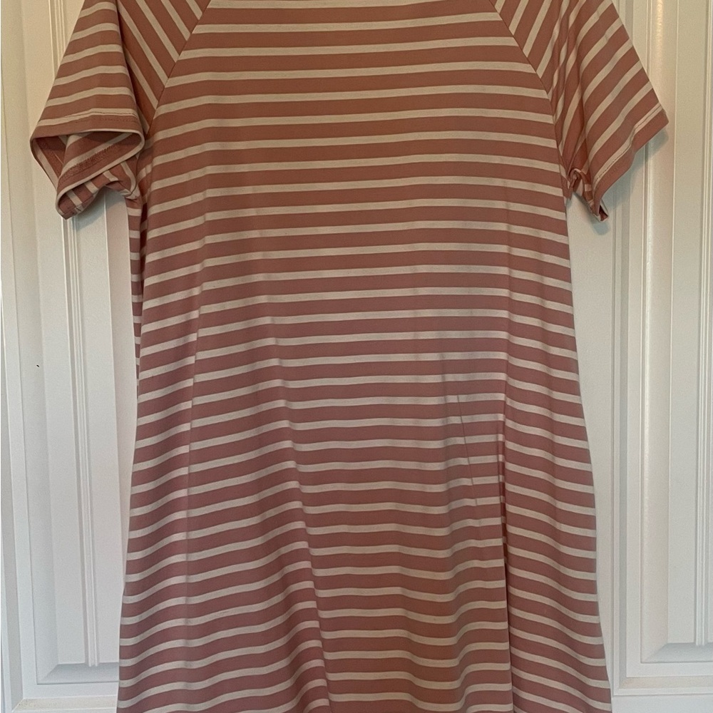 Umgee Mauve and Cream Striped Mini Dress